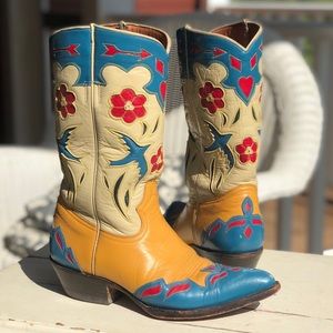 Montana Blue Bird Vintage Style Cowgirl Boots
